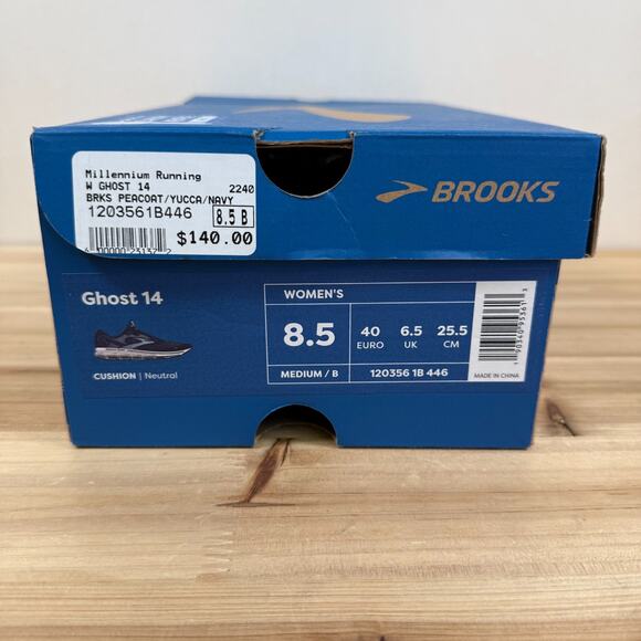 Brooks Ghost 14 Shoes Womens Size 8.5 Navy Blue Cushion Neutral Running Sneakers - Picture 11 of 11